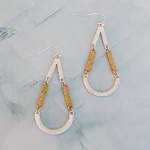 Two Toned Swing Dangle Earrings