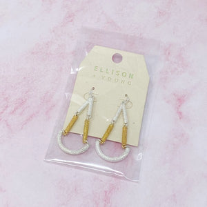 Two Toned Swing Dangle Earrings