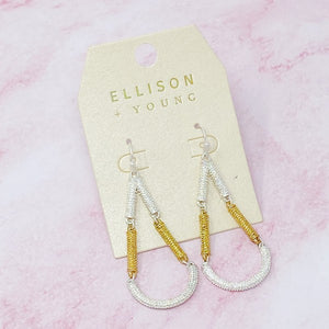 Two Toned Swing Dangle Earrings