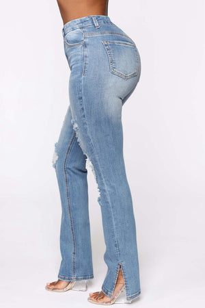 Distressed Slit Jeans - ONLINE EXCLUSIVE