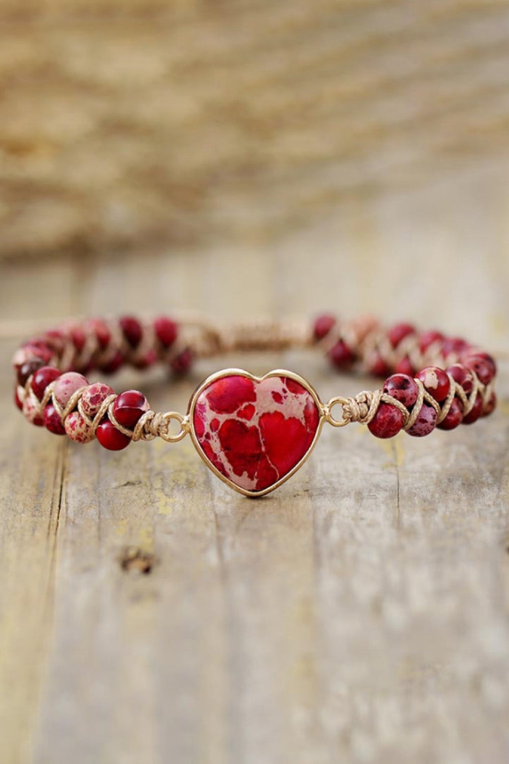 Handmade Heart Shape Natural Stone Bracelet - ONLINE EXCLUSIVE
