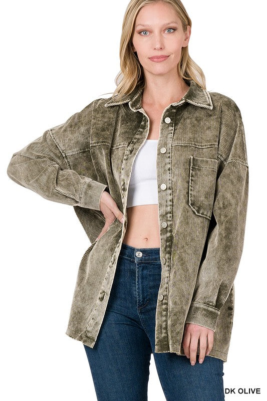 Vintage Washed Corduroy Shacket - ONLINE EXCLUSIVE