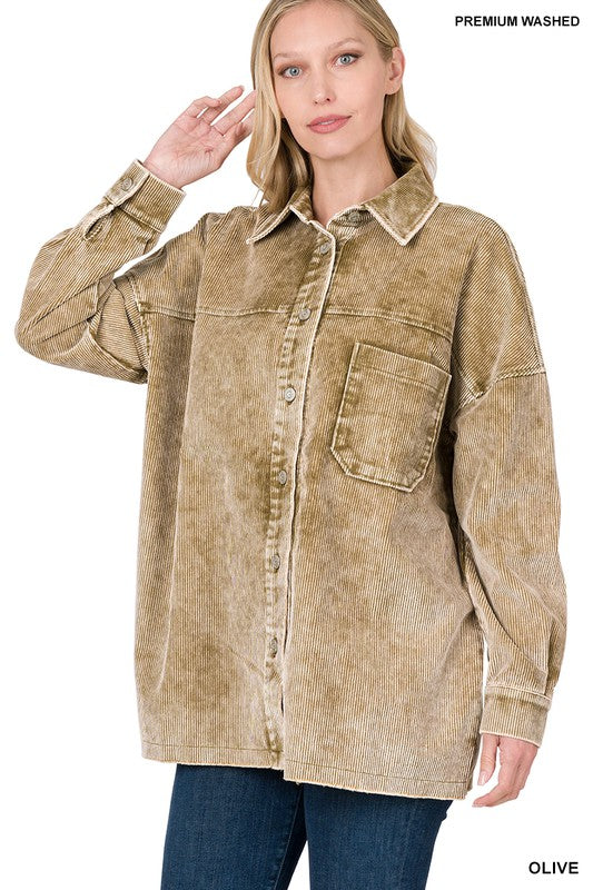 Vintage Washed Corduroy Shacket - ONLINE EXCLUSIVE