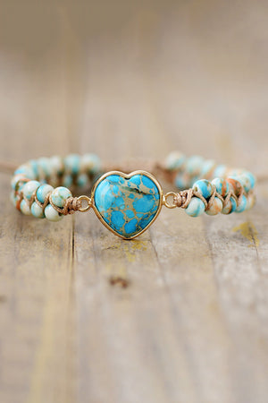 Handmade Heart Shape Natural Stone Bracelet - ONLINE EXCLUSIVE