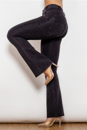 Atheleisure Buttoned Flare Jeans - ONLINE EXCLUSIVE