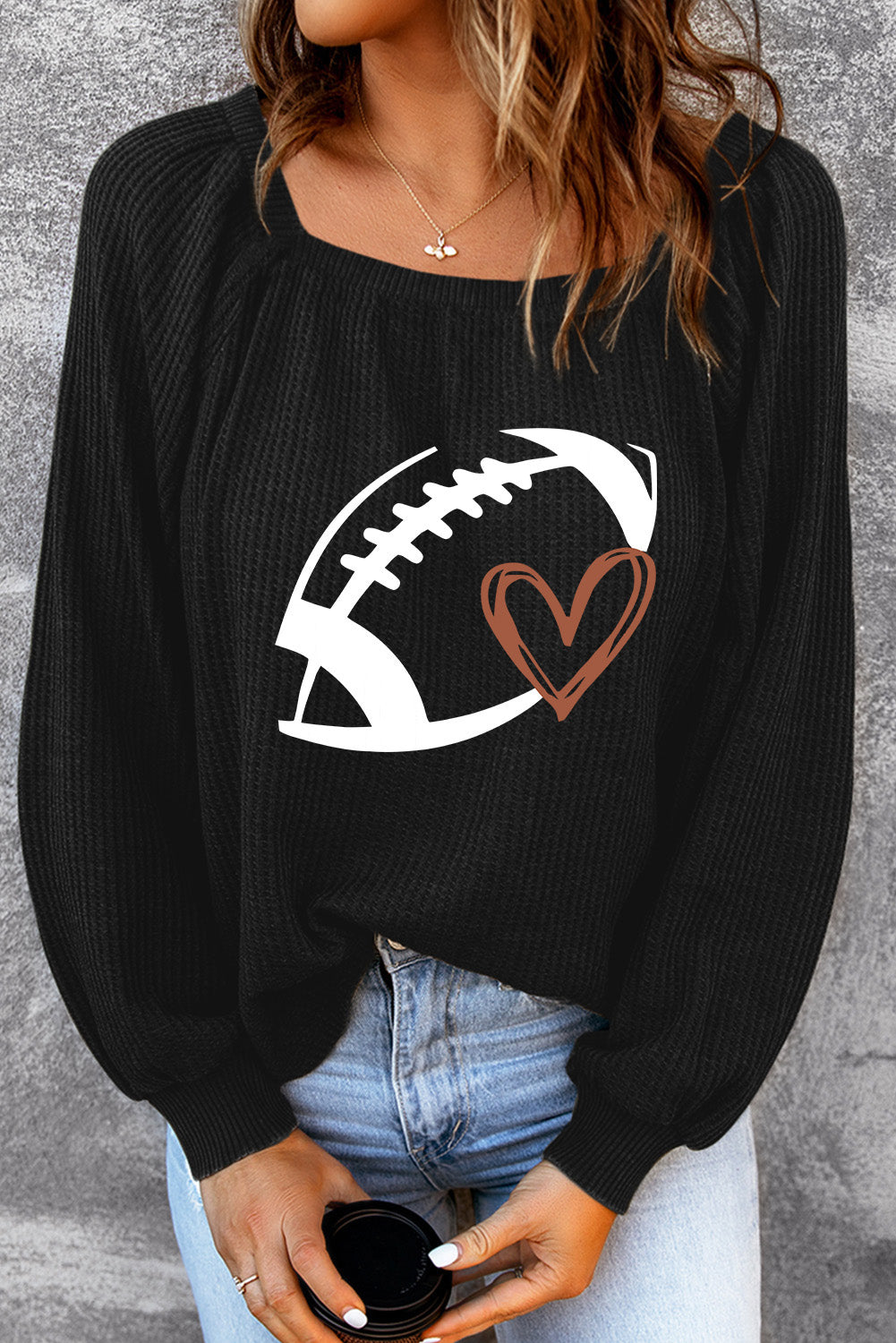 Football Love Graphic Ribbed Top - ONLINE EXCLUSIVE