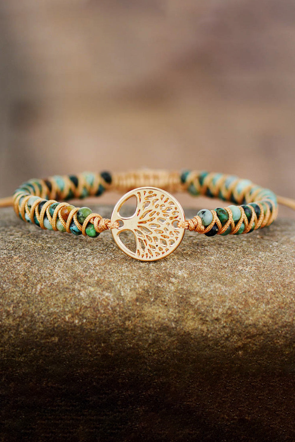 Handmade Tree Shape Beaded Copper Bracelet - ONLINE EXCLUSIVE