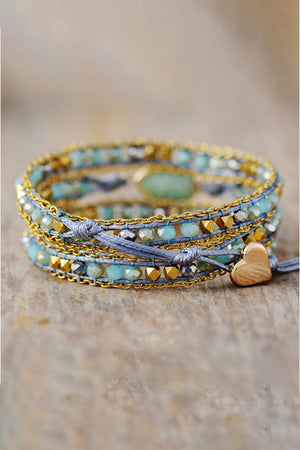 Handmade Teardrop Shape Triple Layer Beaded Bracelet - ONLINE EXCLUSIVE