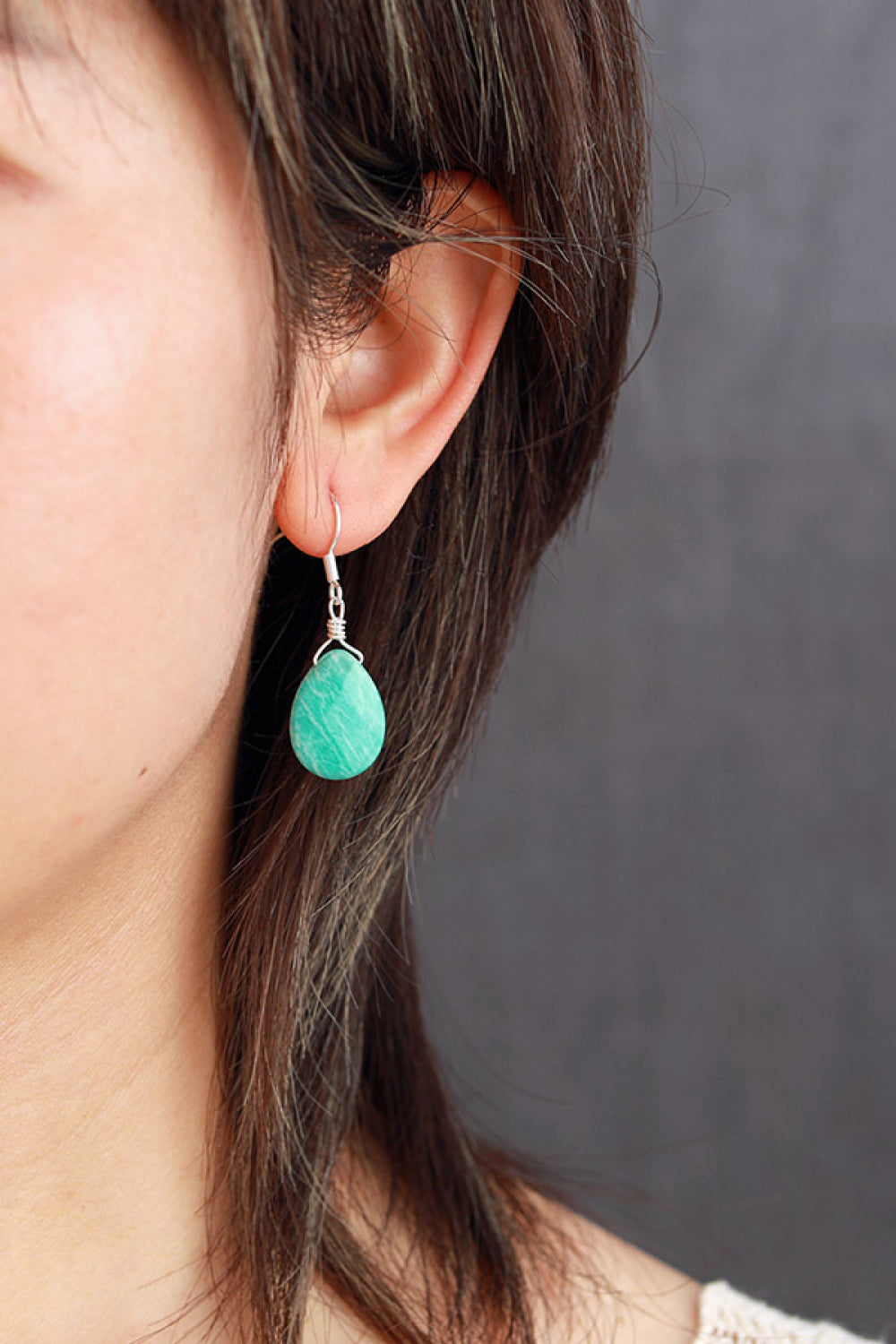 Handmade Natural Stone Teardrop Earrings - ONLINE EXCLUSIVE