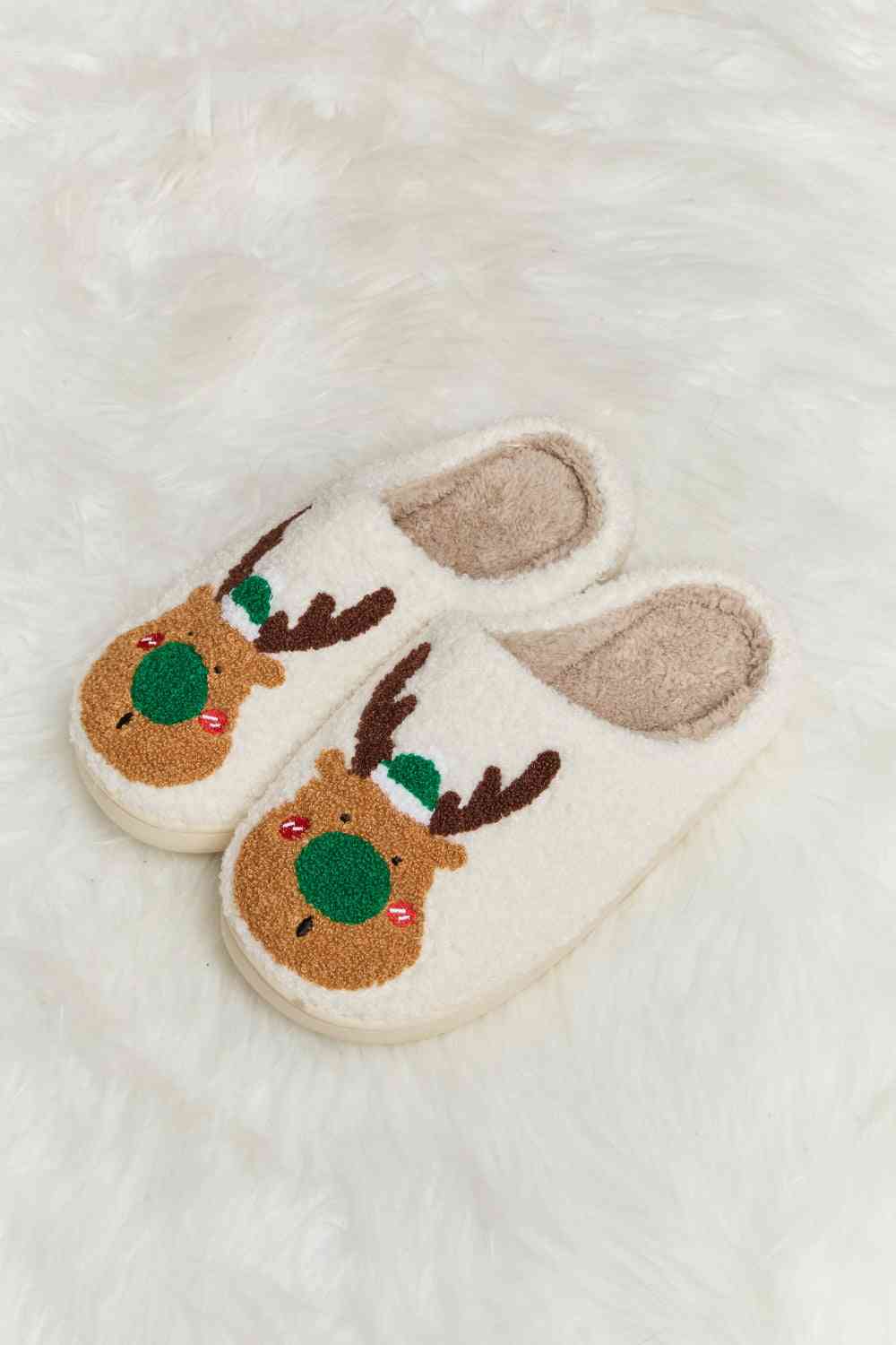 Rudolph Plush Slide Slippers