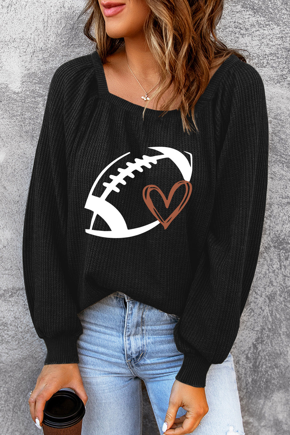 Football Love Graphic Ribbed Top - ONLINE EXCLUSIVE