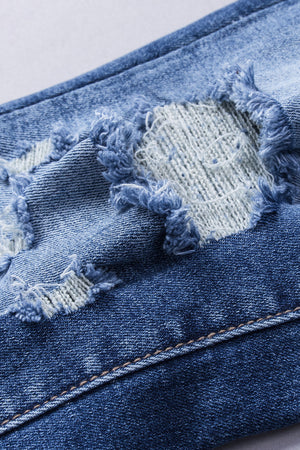 Distressed Flared Jeans with Pockets - ONLINE EXCLUSIVE