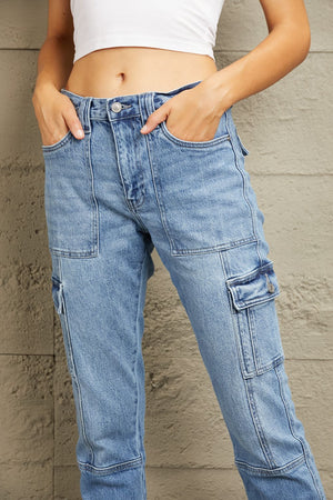 Kancan High Rise Slim Straight Cargo Pants - ONLINE EXCLUSIVE