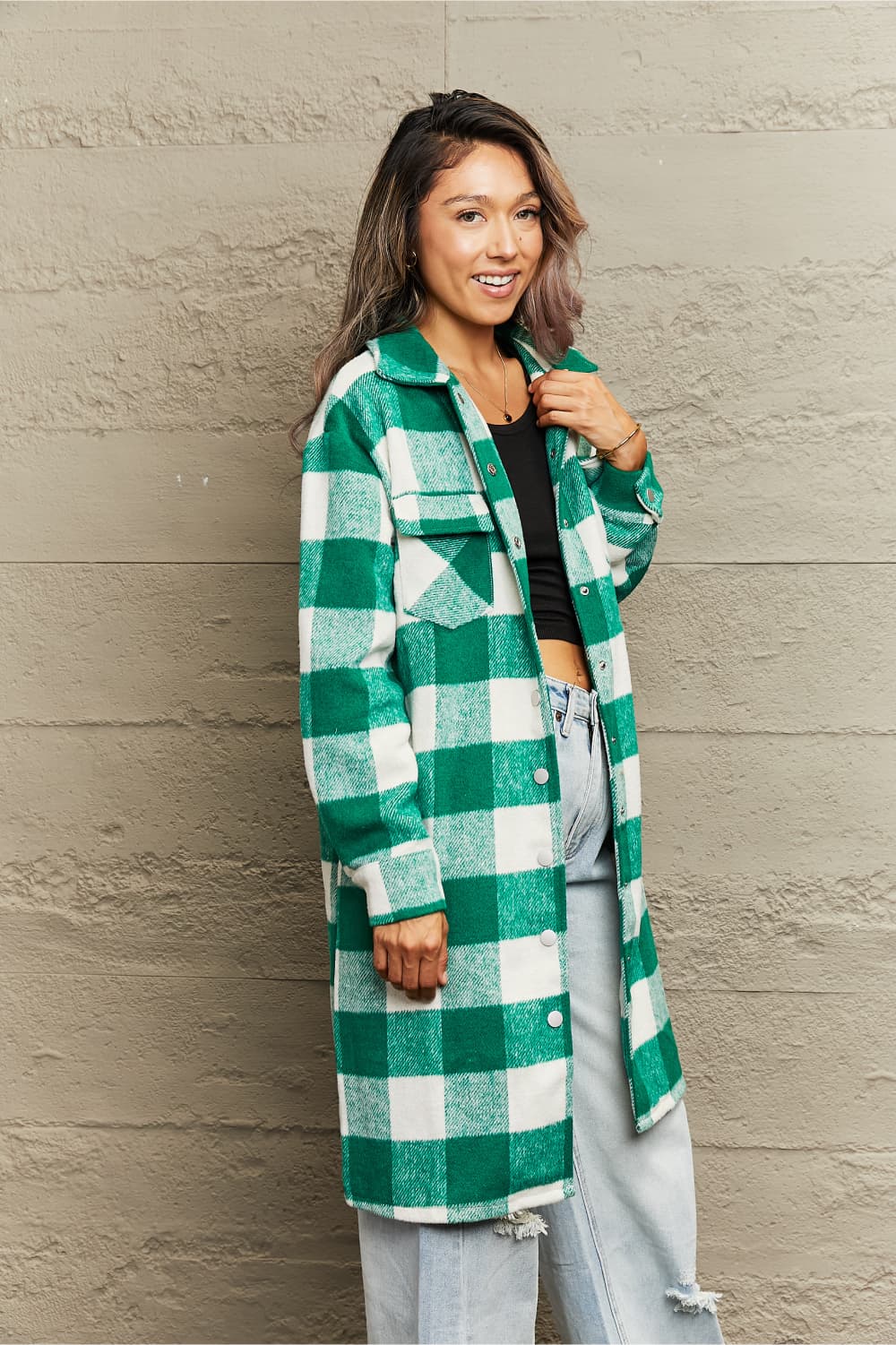 Plaid Longline Shacket - ONLINE EXCLUSIVE