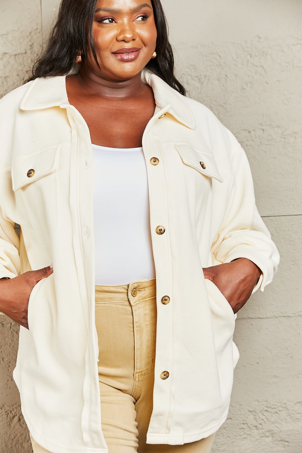 Cozy Girl Button Down Shacket - ONLINE EXCLUSIVE