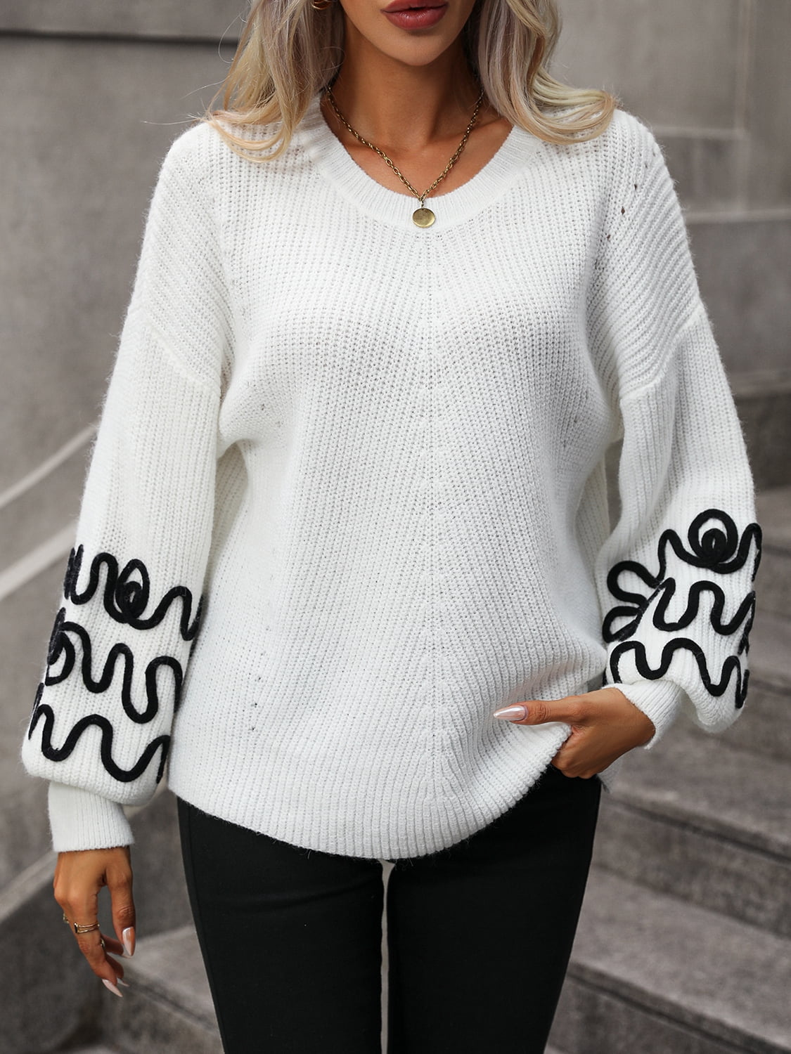 Scribble Accent Sweater- ONLINE EXCLUSIVE