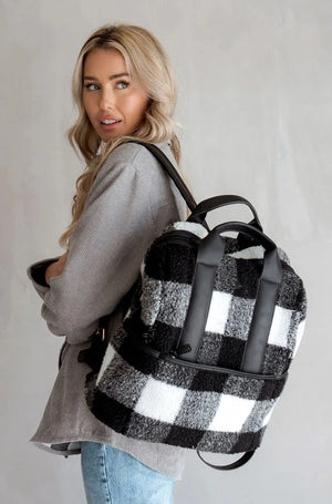 Hattie Sherpa Backpack w/ Guitar Strap - Black or Red