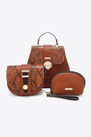 Nicole Lee USA Python 3-Piece Bag Set - ONLINE EXCLUSIVE