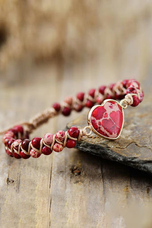 Handmade Heart Shape Natural Stone Bracelet - ONLINE EXCLUSIVE