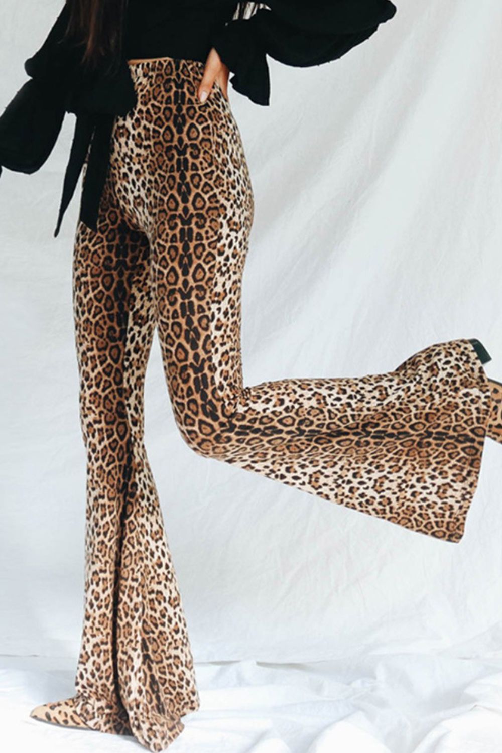 Leopard Print Flare Leg Pants - ONLINE EXCLUSIVE