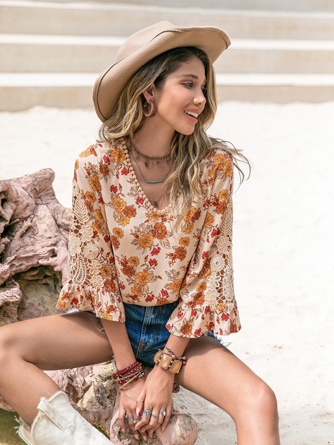 Fall Floral Blouse - ONLINE EXCLUSIVE