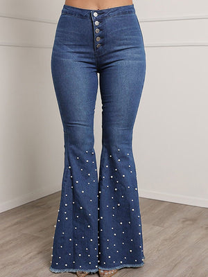 Button Fly Flare Jeans - ONLINE EXCLUSIVE