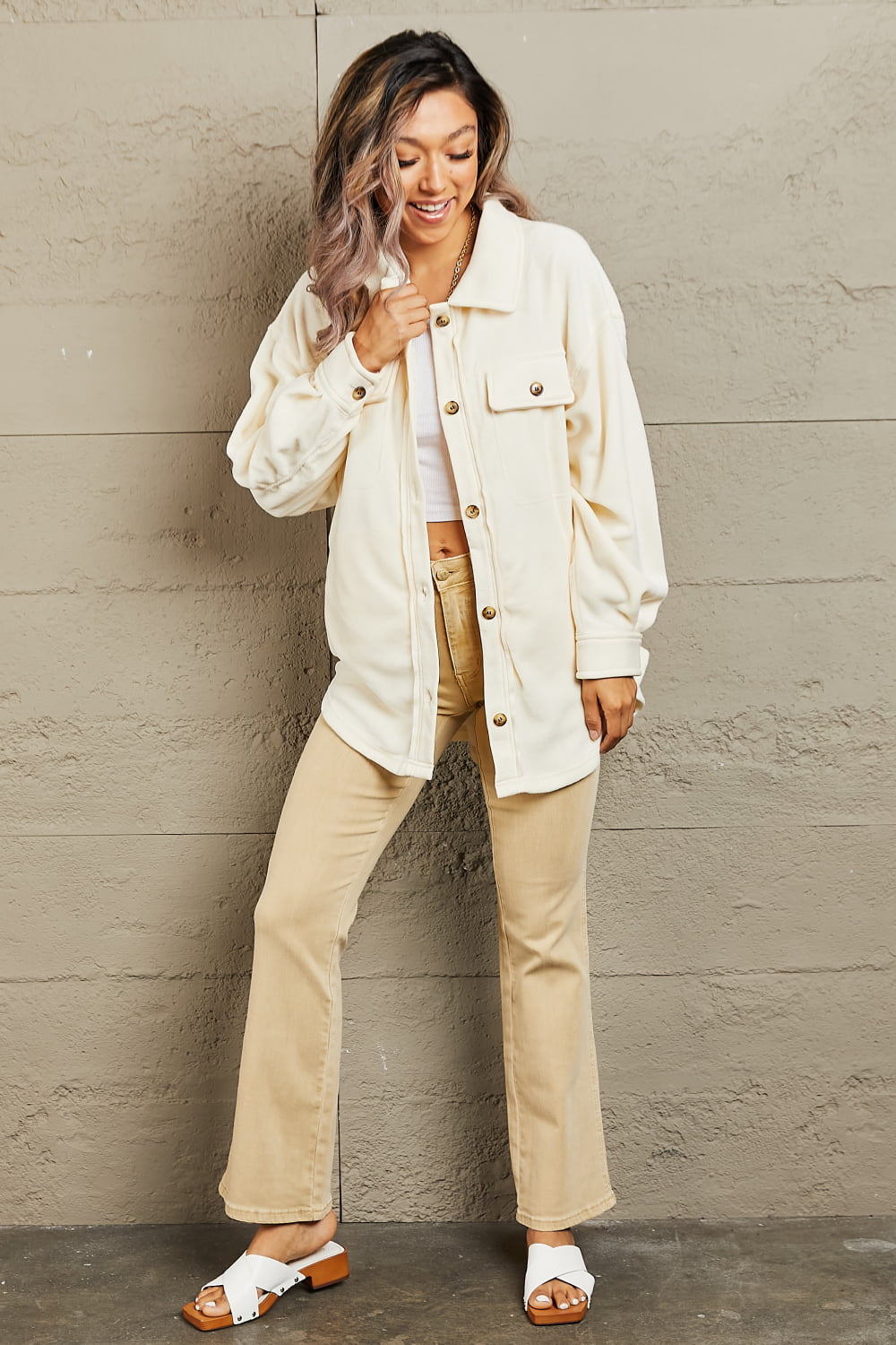 Cozy Girl Button Down Shacket - ONLINE EXCLUSIVE