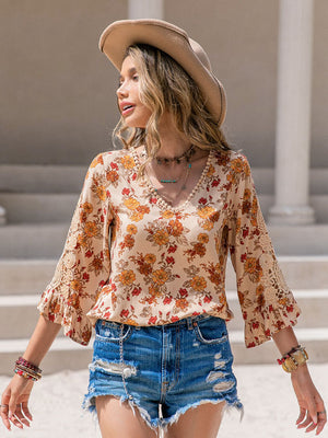 Fall Floral Blouse - ONLINE EXCLUSIVE