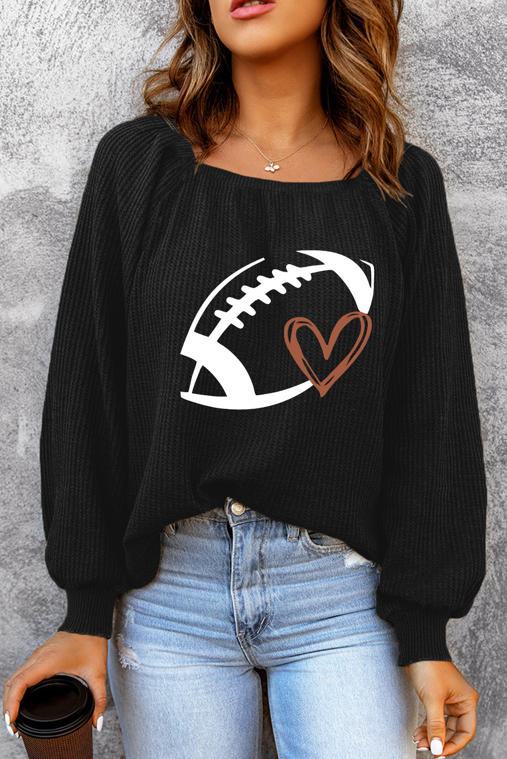 Football Love Graphic Ribbed Top - ONLINE EXCLUSIVE
