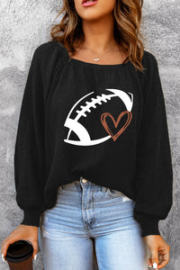 Football Love Graphic Ribbed Top - ONLINE EXCLUSIVE
