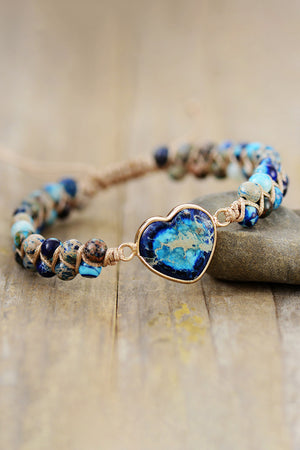 Handmade Heart Shape Natural Stone Bracelet - ONLINE EXCLUSIVE
