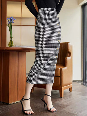 Houndstooth Midi Skirt - ONLINE EXCLUSIVE
