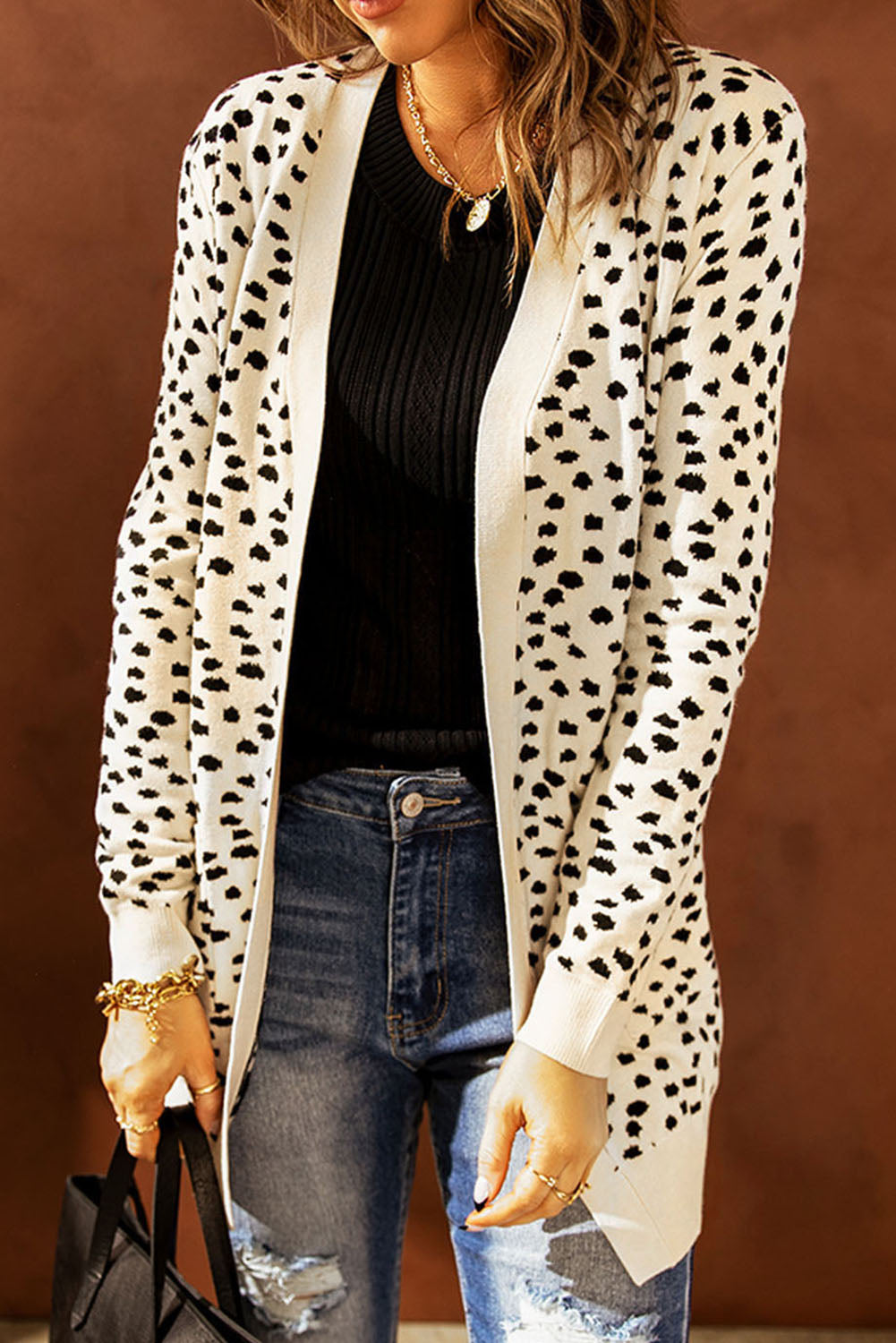 Snow Leopard Cardigan with Pockets - ONLINE EXCLUSIVE