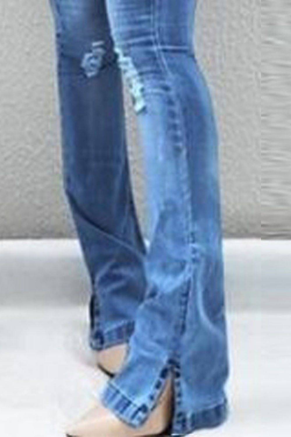 Buttoned Slit Jeans - ONLINE EXCLUSIVE