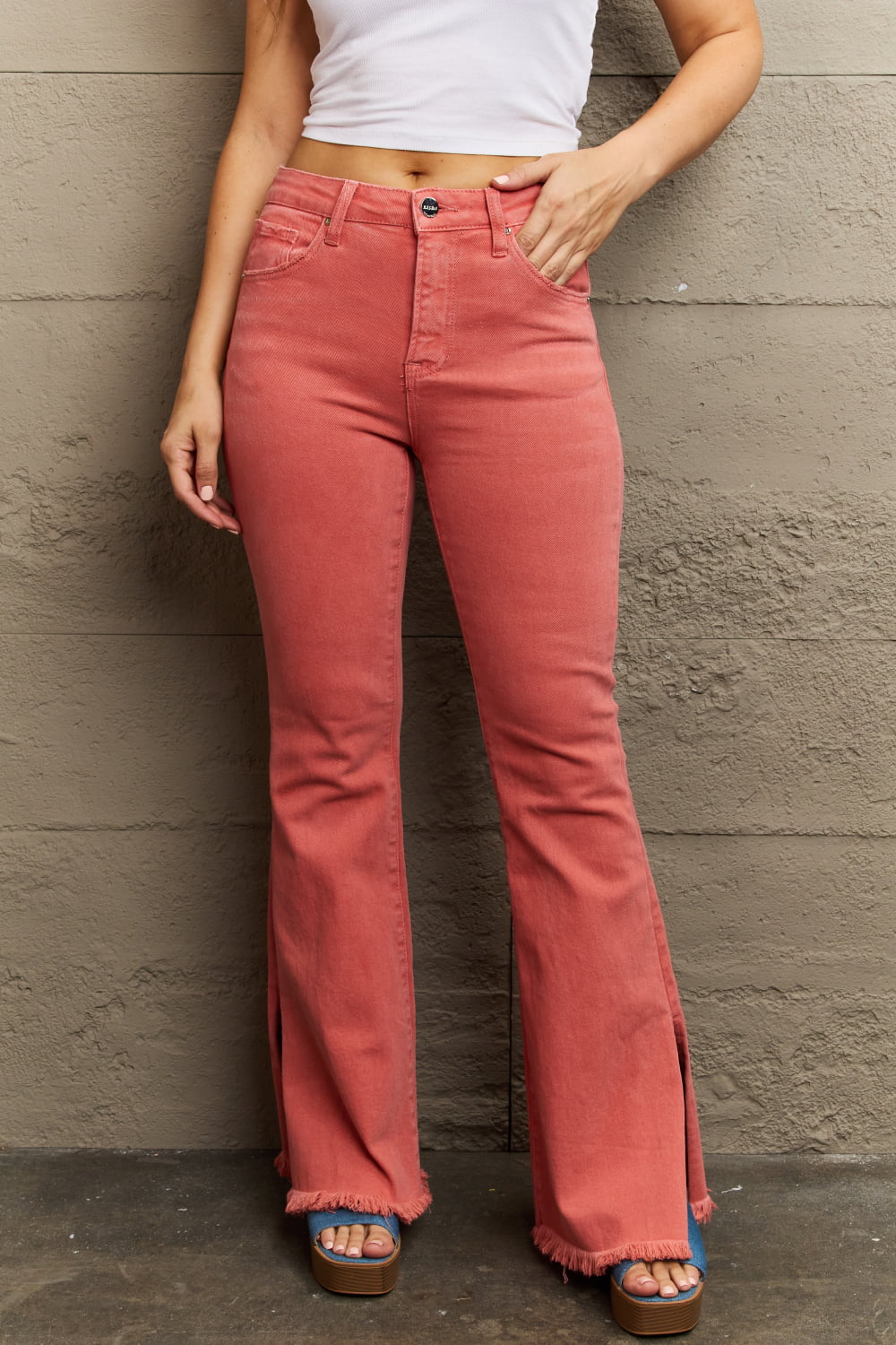 RISEN Bailey High Waist Side Slit Flare Jeans - ONLINE EXCLUSIVE