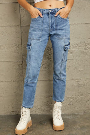 Kancan High Rise Slim Straight Cargo Pants - ONLINE EXCLUSIVE