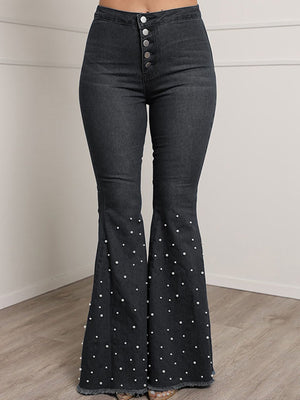 Button Fly Flare Jeans - ONLINE EXCLUSIVE