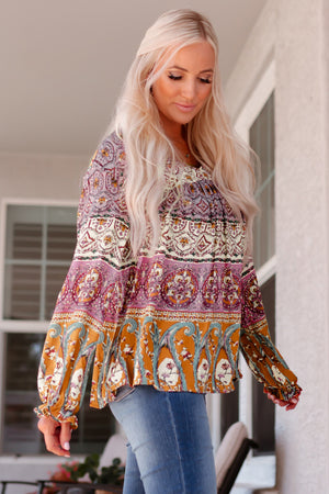 Bohemian Flounce Sleeve Blouse - ONLINE EXCLUSIVE