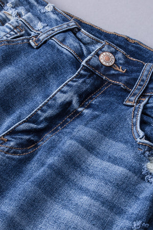 Distressed Flared Jeans with Pockets - ONLINE EXCLUSIVE