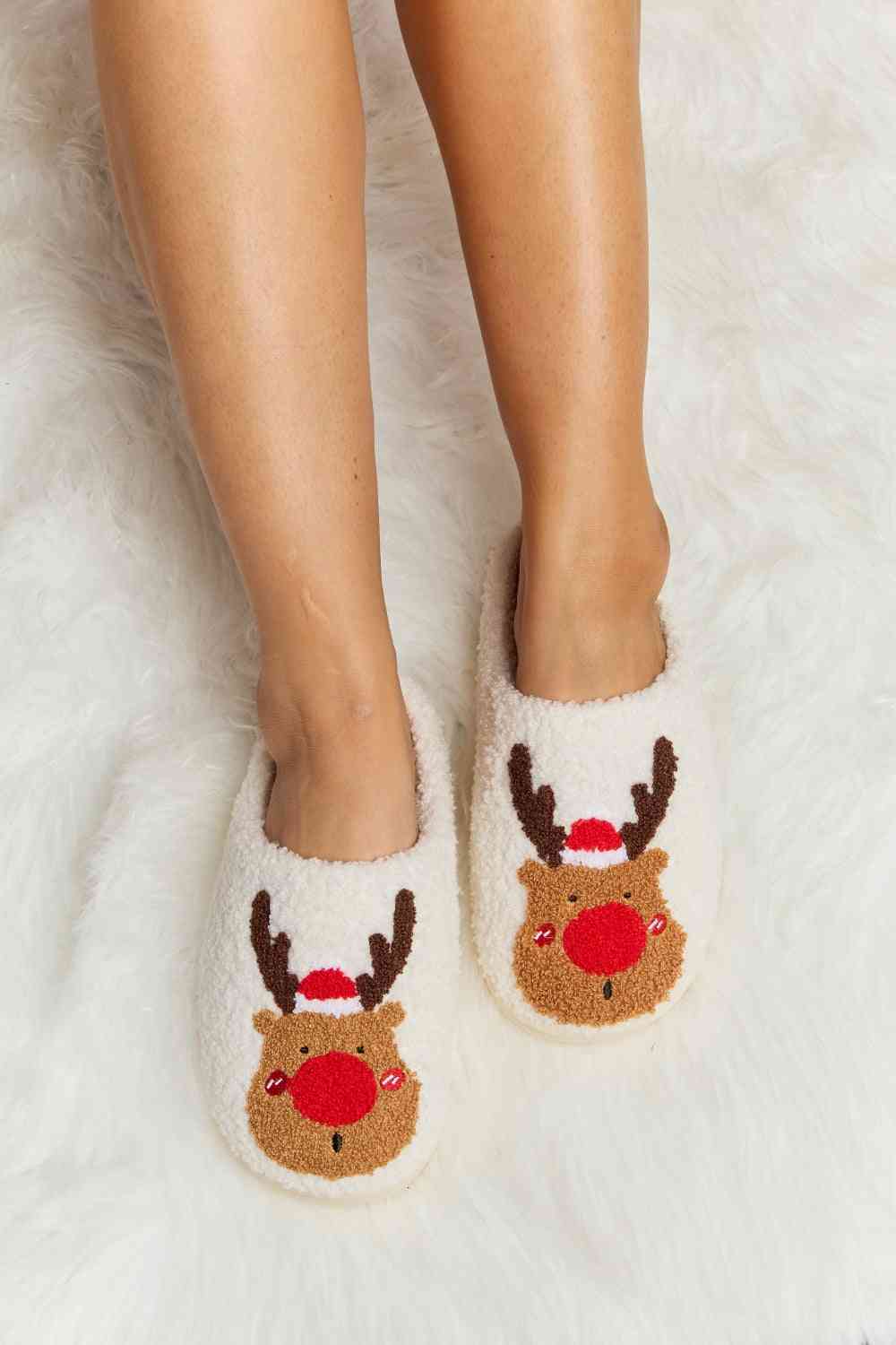 Rudolph Plush Slide Slippers