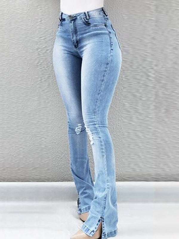Buttoned Slit Jeans - ONLINE EXCLUSIVE