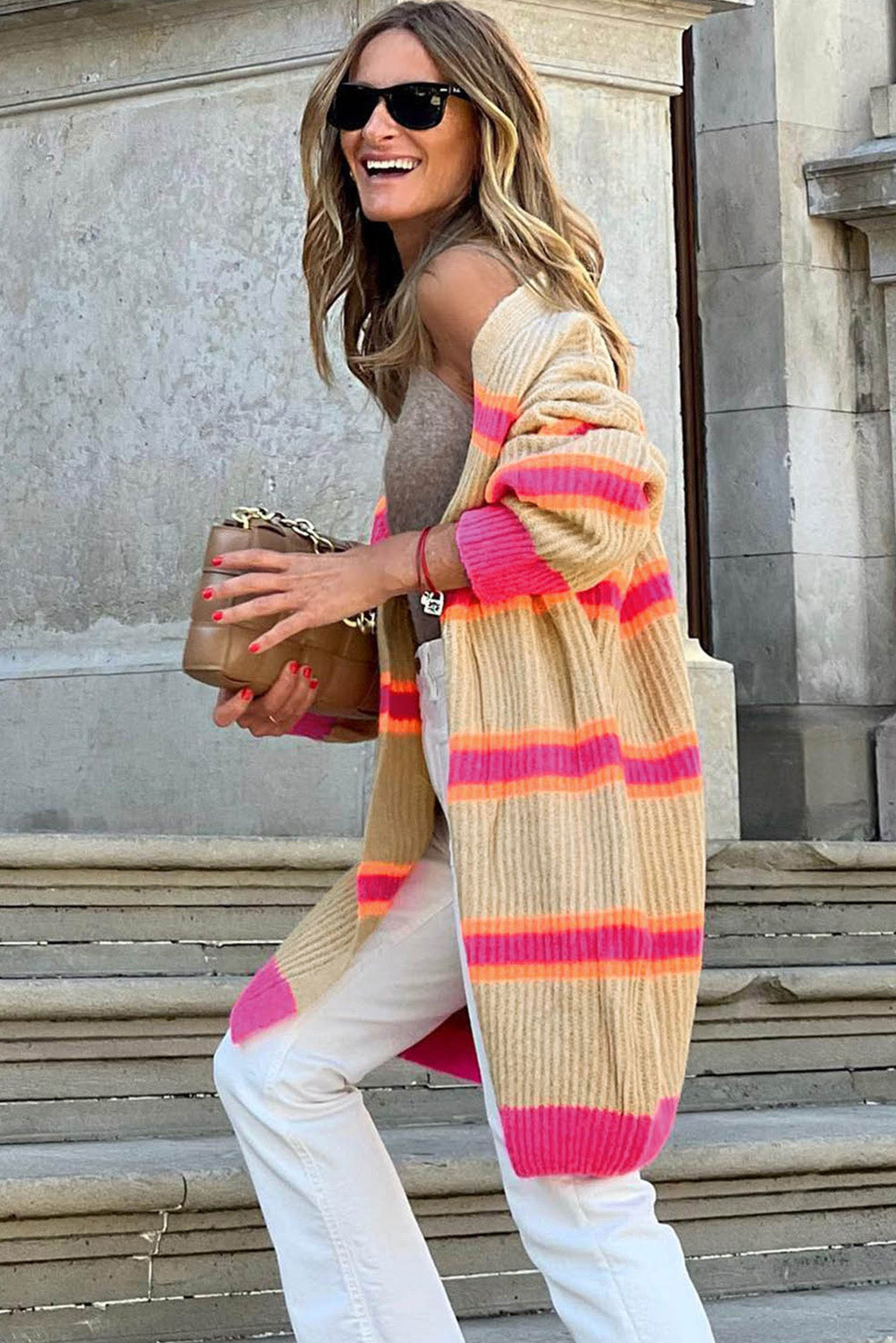 Bright Stripe Long Sleeve Cardigan - ONLINE EXCLUSIVE