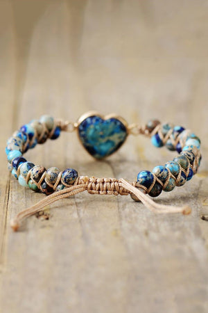 Handmade Heart Shape Natural Stone Bracelet - ONLINE EXCLUSIVE