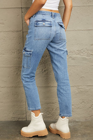 Kancan High Rise Slim Straight Cargo Pants - ONLINE EXCLUSIVE