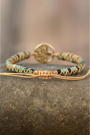 Handmade Tree Shape Beaded Copper Bracelet - ONLINE EXCLUSIVE