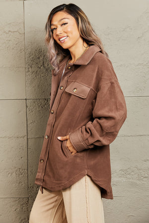 Cozy Girl  Button Down Shacket - ONLINE EXCLUSIVE