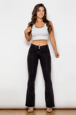 Atheleisure Buttoned Flare Jeans - ONLINE EXCLUSIVE