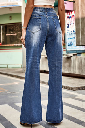 Buttoned Loose Fit Jeans with Pockets - ONLINE EXCLUSIVE