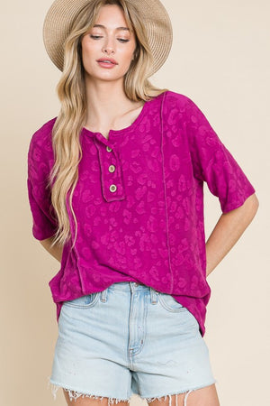 At The Fair Animal Textured Top - ONLINE EXCLUSIVE