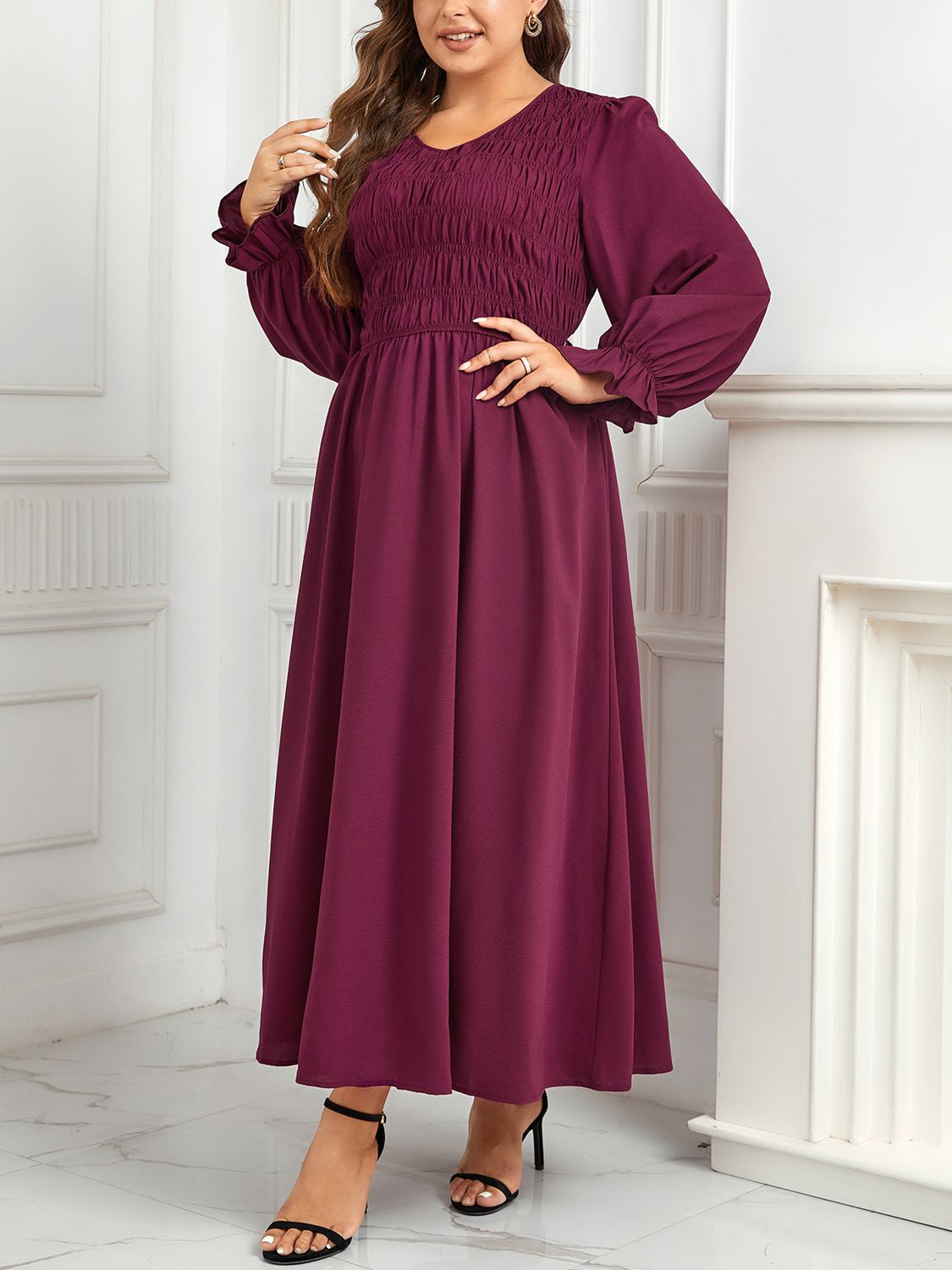 Deep Rose Smocked Maxi Dress - ONLINE EXCLUSIVE